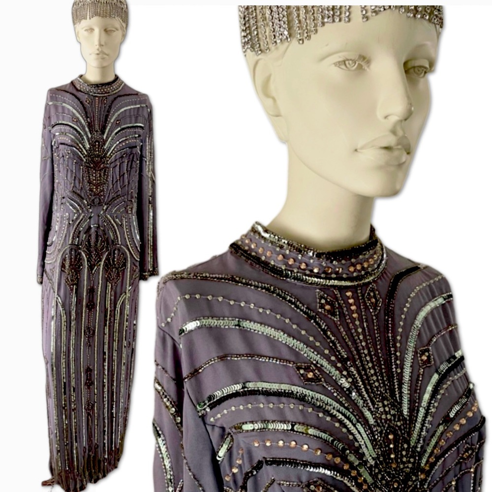 ASOS DESIGN maxi dress with art nouveau embellishment NWOT Beads & Sequins ❤️